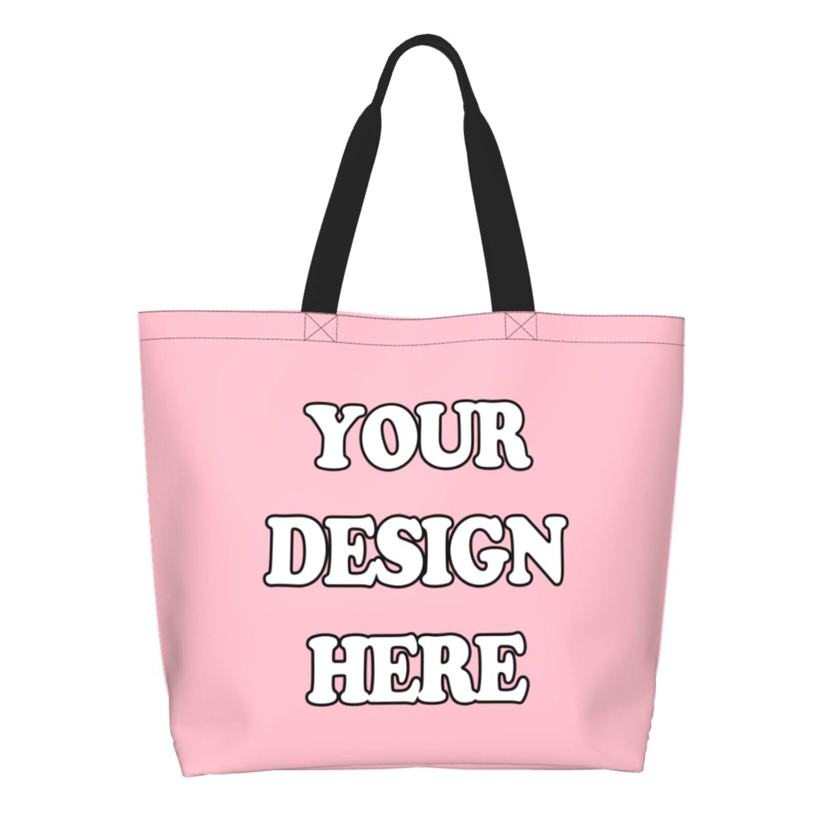 Abybela Custom Tote Bags with Team Logo Text Picture for Women Personalized Shopping Handmade Totes