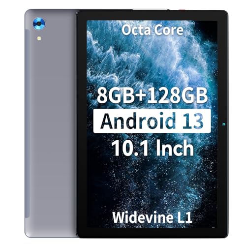 FancyDay Tablet 10 inch, Android 13 Tablets with 8GB RAM+128GB ROM (TF 1TB), 10 inch Tablet with Octa Core, WiFi 6, 5MP+8MP Camera, Bluetooth 5.0, Tablet PC with Widevine L1- Gray