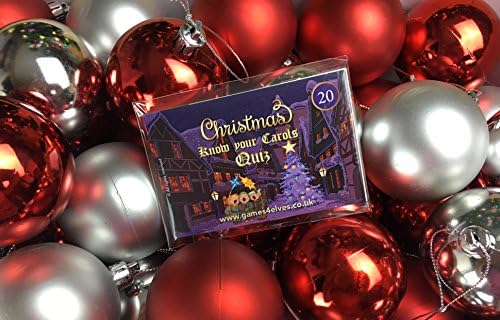 Know Your Carols Christmas Games Fun - 20 Xmas Carols Credit-card Sized Trivia Christmas Quiz Cards In Cello Bag (no Boxes) - Christmas Eve Family Table Game - Secret Santa - Work Christmas Party Quiz