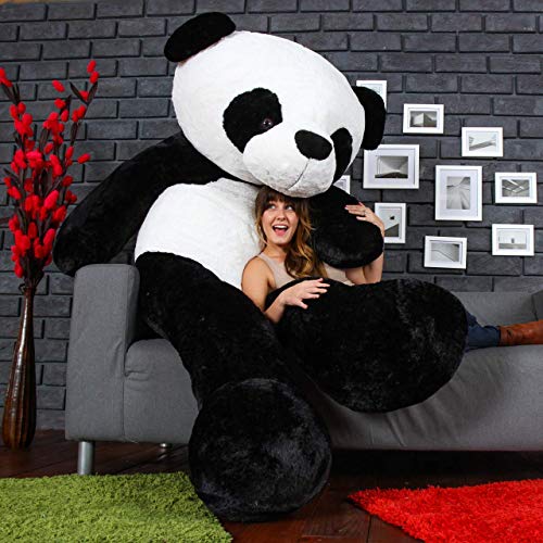 NP Toys Soft Plush Fabric Teddy Bear with Neck Bow 4 Feet (120 cm) Black&White Panda (Black & White, 6 Feet)