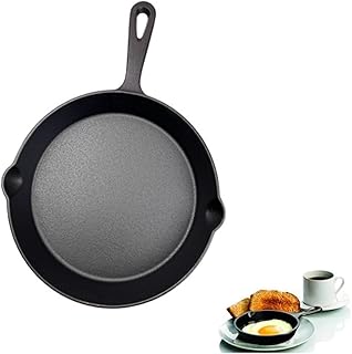 5.5 Inch Small Cast Iron Skillet, Pre Seasoned Mini Cast Iron Skillet, Camping Nonstick Frying Pan for Baked Brownie, Cookie, Egg Cakes Pan (Black)