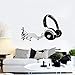 HFDHFH Naklejki ścienne na słuchawki nuty muzyczne sypialnia salon muzyka klasa wnętrze nowoczesny design dekoracja winylowe naklejki ścienne