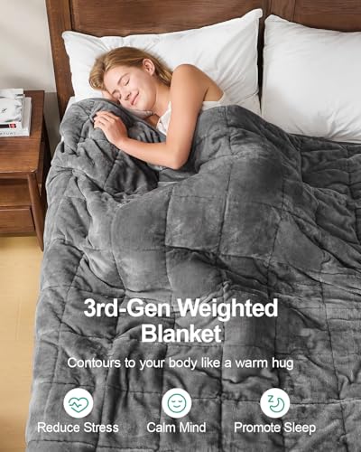 Super Fuzzy Soft Sherpa Fleece Weighted Blanket, 15 lbs Dual Sided Fluffy Heavy Weighted Blankets for Adults - No Bunching with Double Layers of Soft Inner Lining (60"x 80", 15 Pounds)