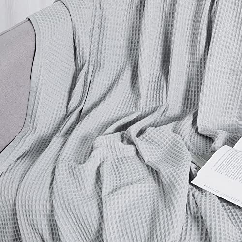 Doz Premium Organic Bamboo Cotton Waffle Bed Blanket, Throw Blanket For Couch And Sofa Blanket, Lightweight And Ultra Soft, Breathable, Summer Blanket For Hot Sleepers (Dove, Throw (50"X70")) #TOP4