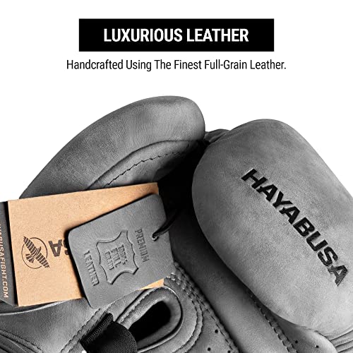 Image of Hayabusa T3 LX Leather Boxing Gloves Men and Women for Training Sparring Heavy Bag and Mitt Work - Slate, 14 oz