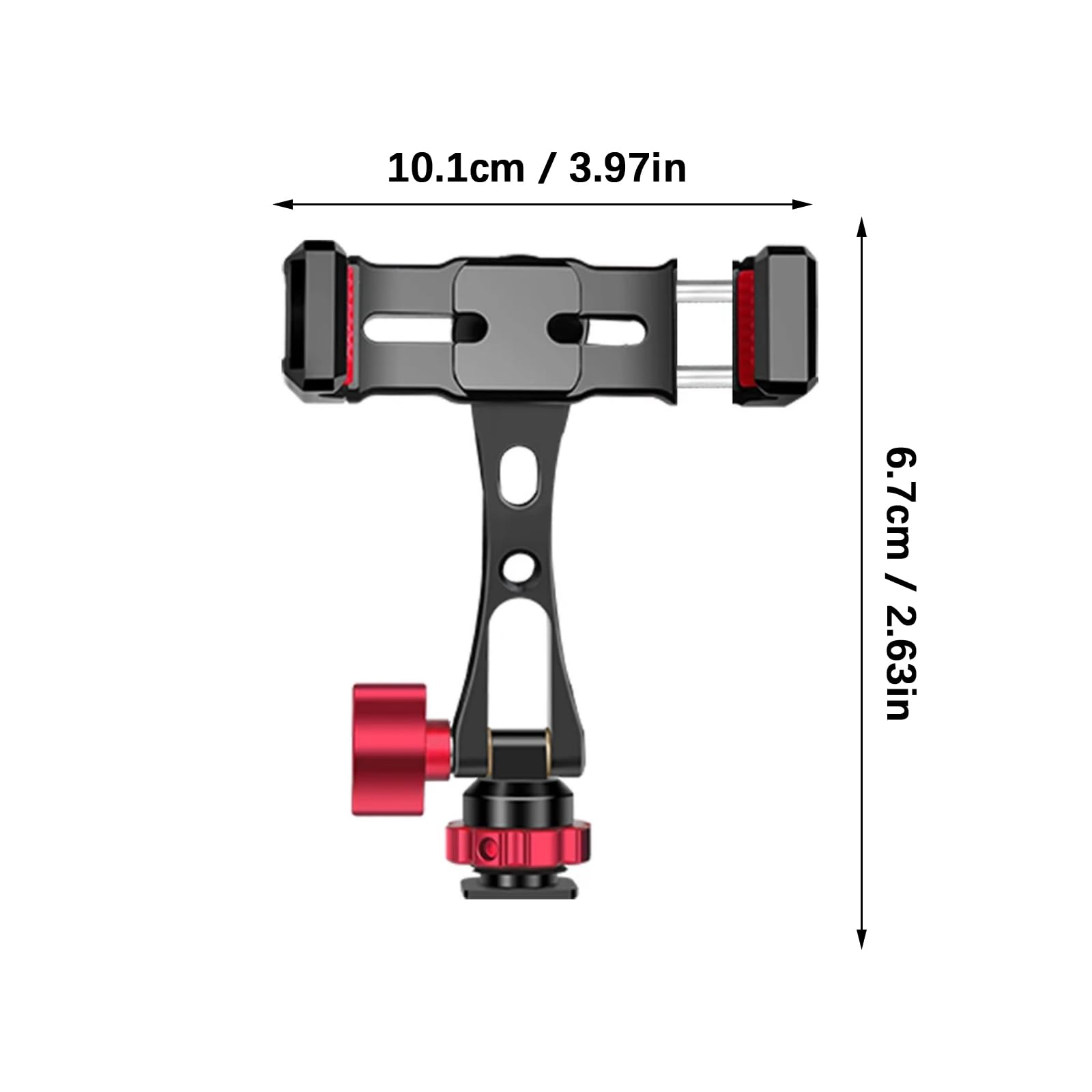 Soporte de trípode para teléfono, doble zapata de 1/4 pulgadas para teléfonos móviles, rotación de 360 grados para trípodes, soporte de cámara para teléfonos