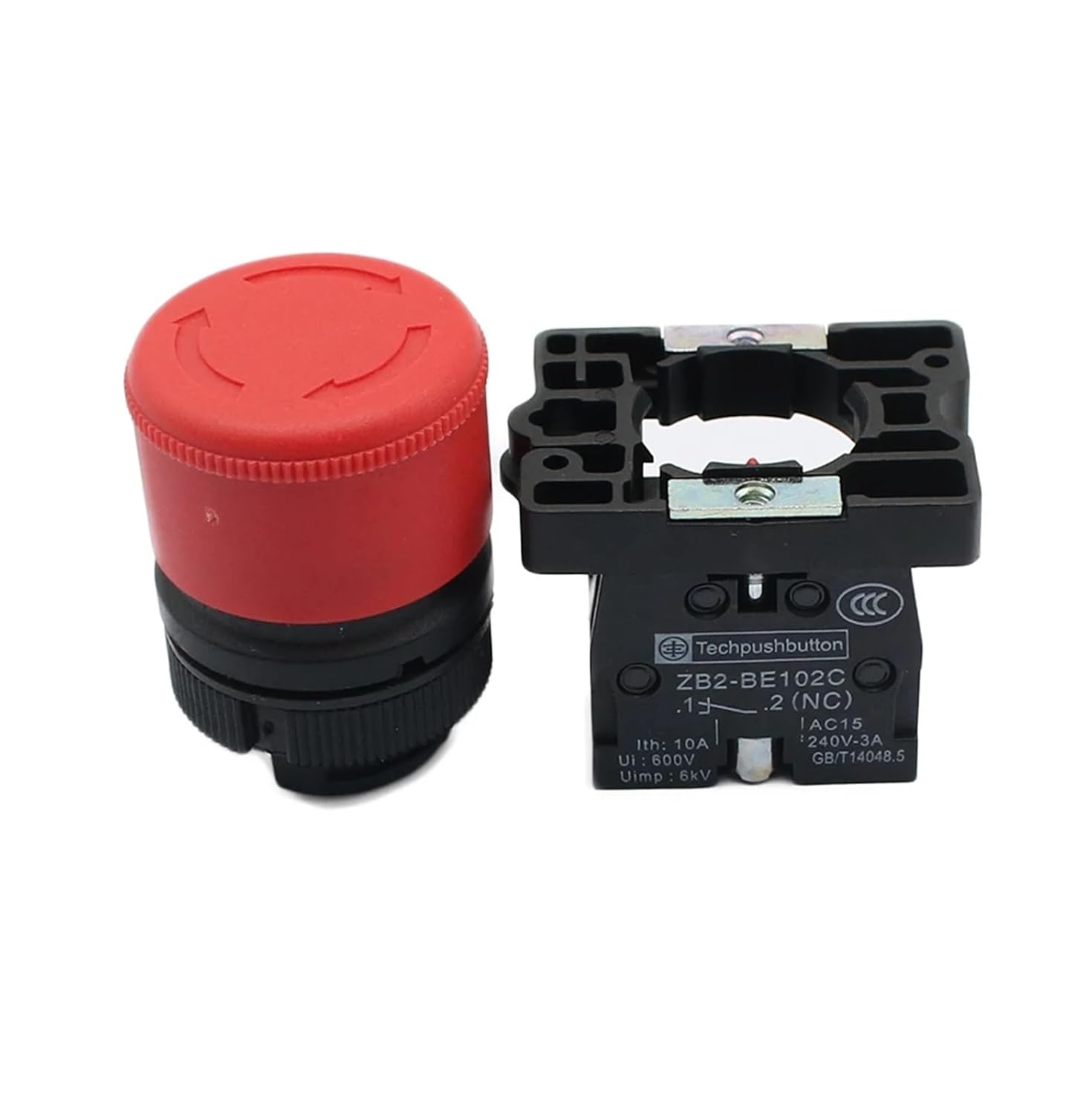 Mushroom Emergency Stop Switch XB2-ES442 22mm NC Red Push Button Switch 600V 10A Eletrical Starter Switch
