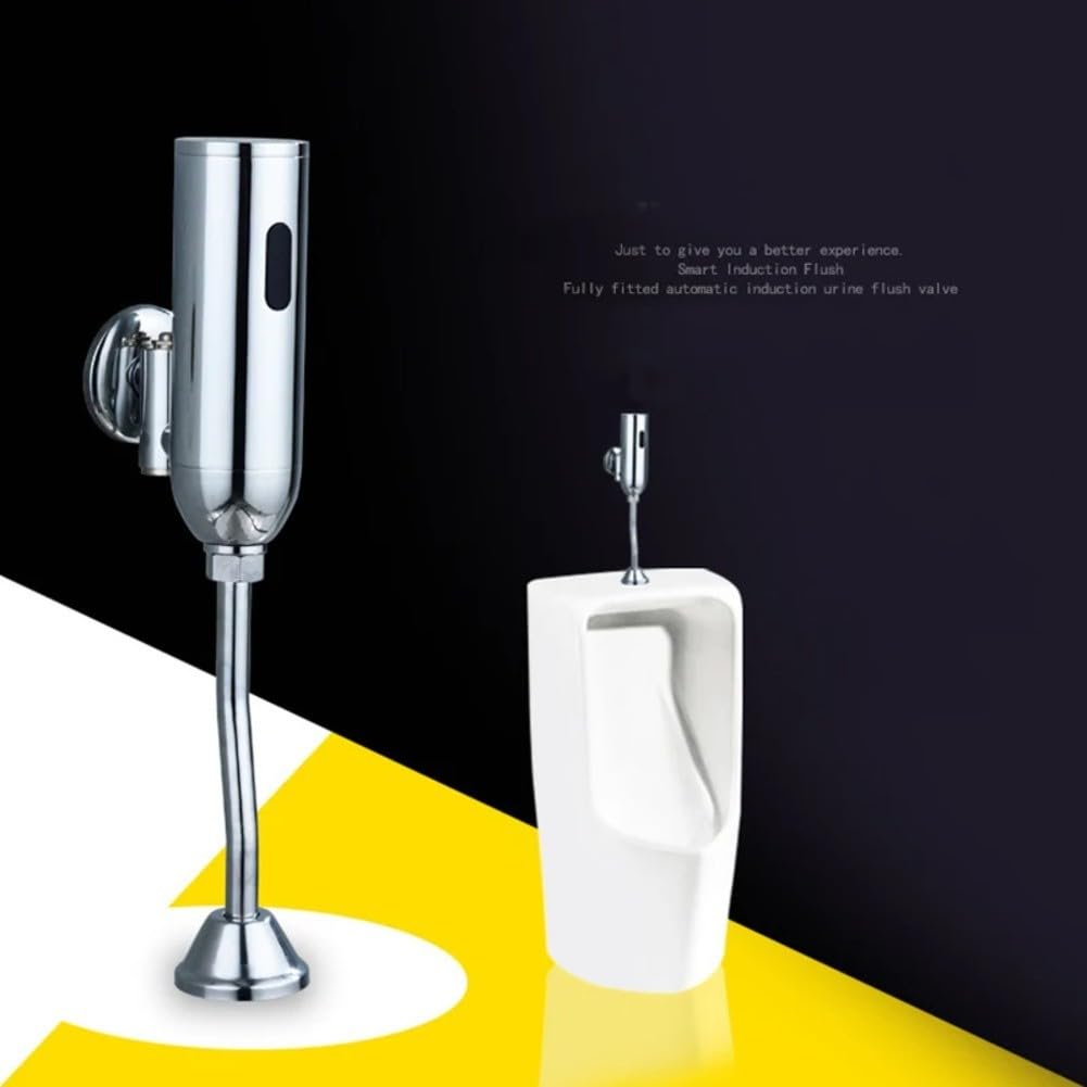 Hands-Free Automatic Urinal Flush Valve - Wall-Mounted Copper Water Management System for Public Restrooms