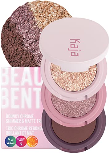 Kaja Eye Bento Collection - Bouncy Eyeshadow Trio | 17 Mauve Bouquet | Mauve Berry Tone | Vegan, Cruelty Free #TOP9