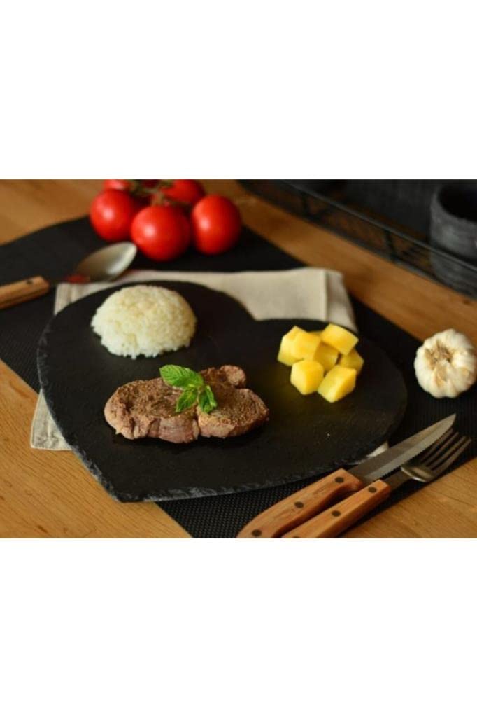 Bambum Mia - Doğal Taş Kalp Tabak 25 cm