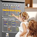 📝【Formar buenos hábitos】Un calendario magnético de nevera se puede utilizar para hacer una lista de las cosas que hay que hacer durante el día y tenerlas presentes en todo momento. Gestionar bien el tiempo y aprovechar al máximo el día puede ayudar a niños y adultos a desarrollar sus hábitos y aumentar su productividad.