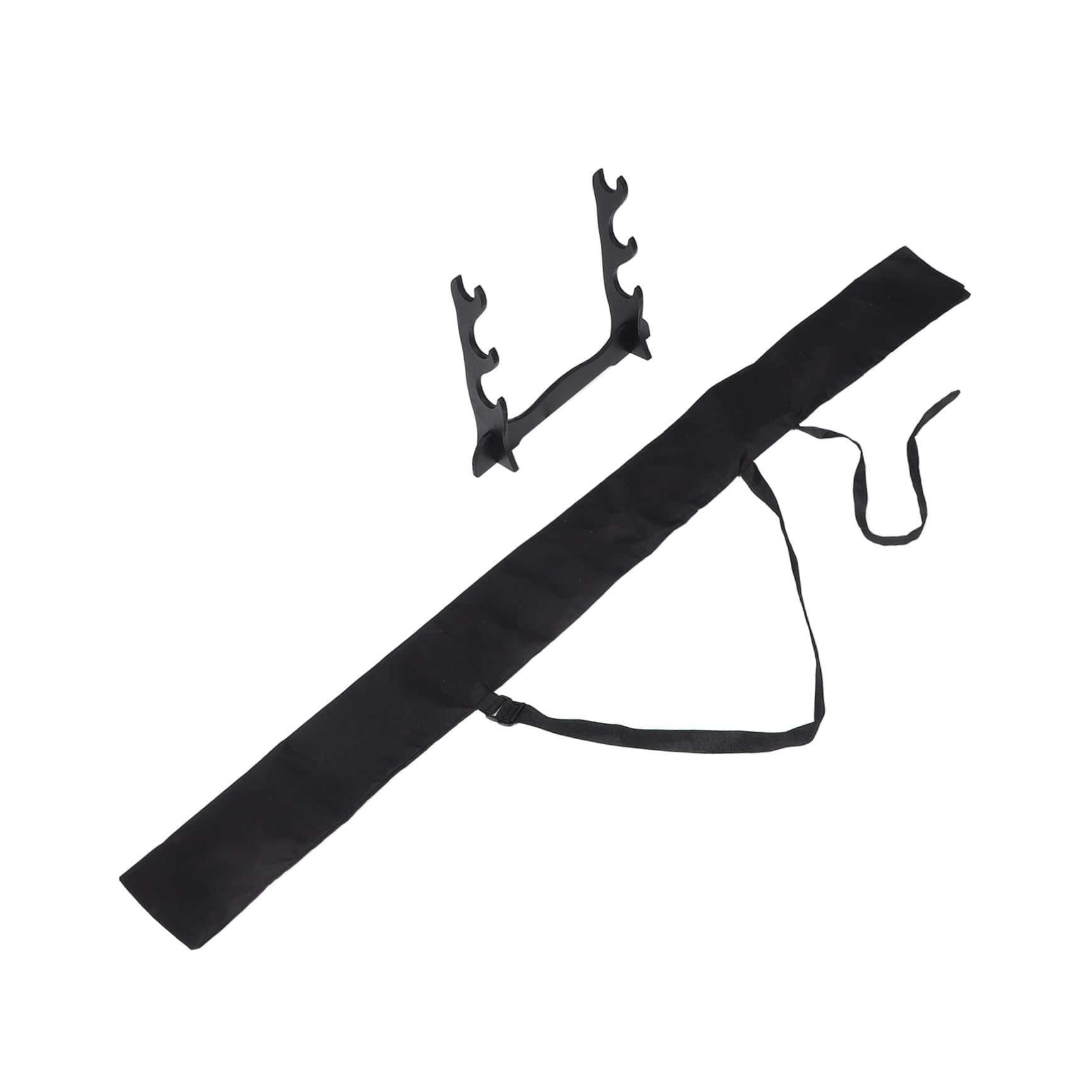 Totority Long Sword Rack 3-tier Storage Case Bag Wooden Display Stand for Swords Multi-use