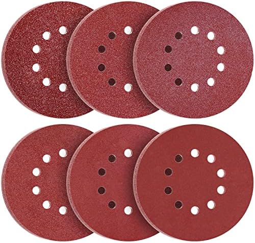 KONGMING 225mm Sanding Disc 60 Pcs 10 Hole Hook and Loop Grit P40 P60 P80 P120 P240 P320 Sanding Pads 9 Inch Sandpaper for Drywall Sander Long Neck Sander Sanding Giraffe