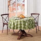 Elrene Home Fashions Falling Leaves Jacquard Harvest/Thanksgiving Cotton Tablecloth, 60