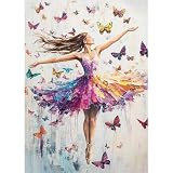 Dancing Girl Diamond Art Painting Kits for Adults - Full Drill Diamond Dots Paintings for Beginners, Round 5D Paint with Diamonds Pictures Gem Art Painting Kits DIY Adult Crafts Kits 12x16inch
