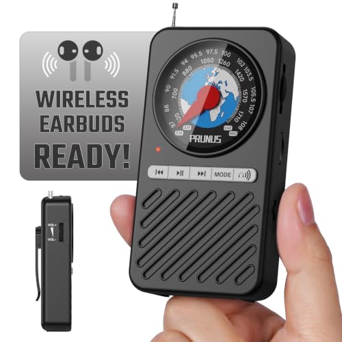 PRUNUS J162 Pocket Radio AM FM with Bluetooth Earphone Output