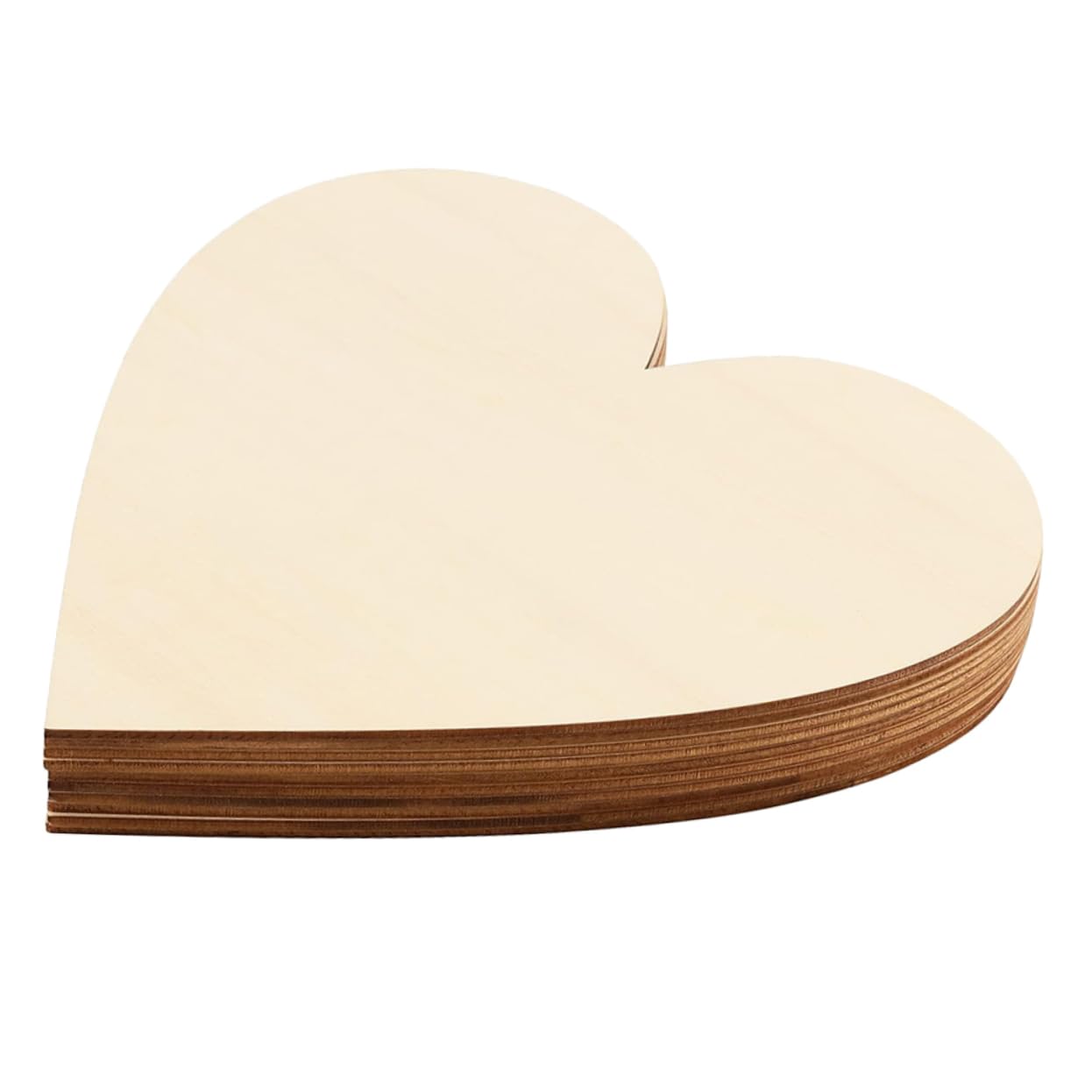 30 Pezzi Cuori di Legno Beige per Artigianato Fai-da-te Cuori in Legno a Forma di Cuore per Decorazioni Natalizie e Regali Handmade
