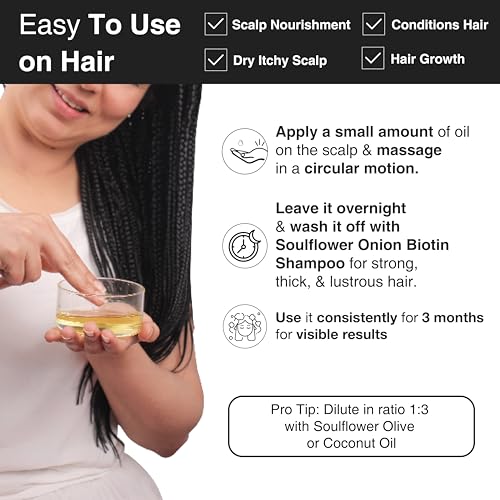 Image of Soulflower Organic Castor Oil for Hair Growth & Hair Fall Control | Cold-Pressed for Skin, Scalp, Beard, Lashes | Natural Moisturizer, Anti-Dandruff | 100% Pure, Ecocert Organic Certified | 225ml x 2