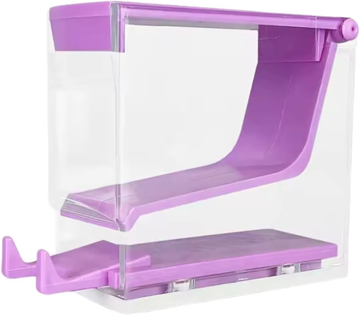 Cotton Roll Dispenser Hygienic Divider Dental Cotton Roll Dispenser Holder Press Type Box Swab Storage Dentistry Organizer Accessories Lab Supplies(Purple)