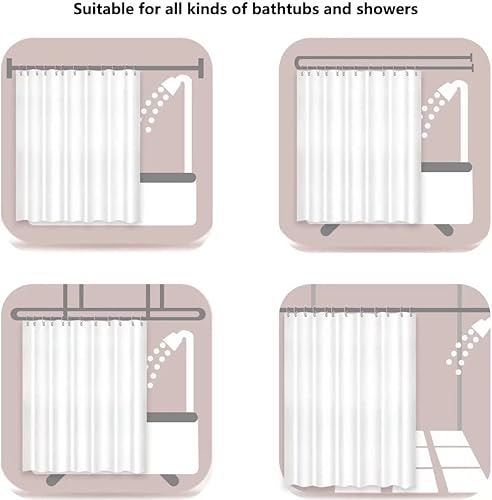 Miniatura 6 de Juego de cortina de ducha con diseño de rosa azul y leopardo con 12 ganchos, juego de cortina de baño duradera, 72 x 72 pulgadas