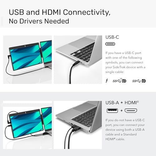 Image of SideTrak Swivel 12.5 inch Portable Monitor for Laptop, Patented Swivel Hinge, Laptop Screen Extender | FHD Dual Screen w /Kickstand, USB or HDMI, Mac, PC, Chromebook Compatible - 10 Pack