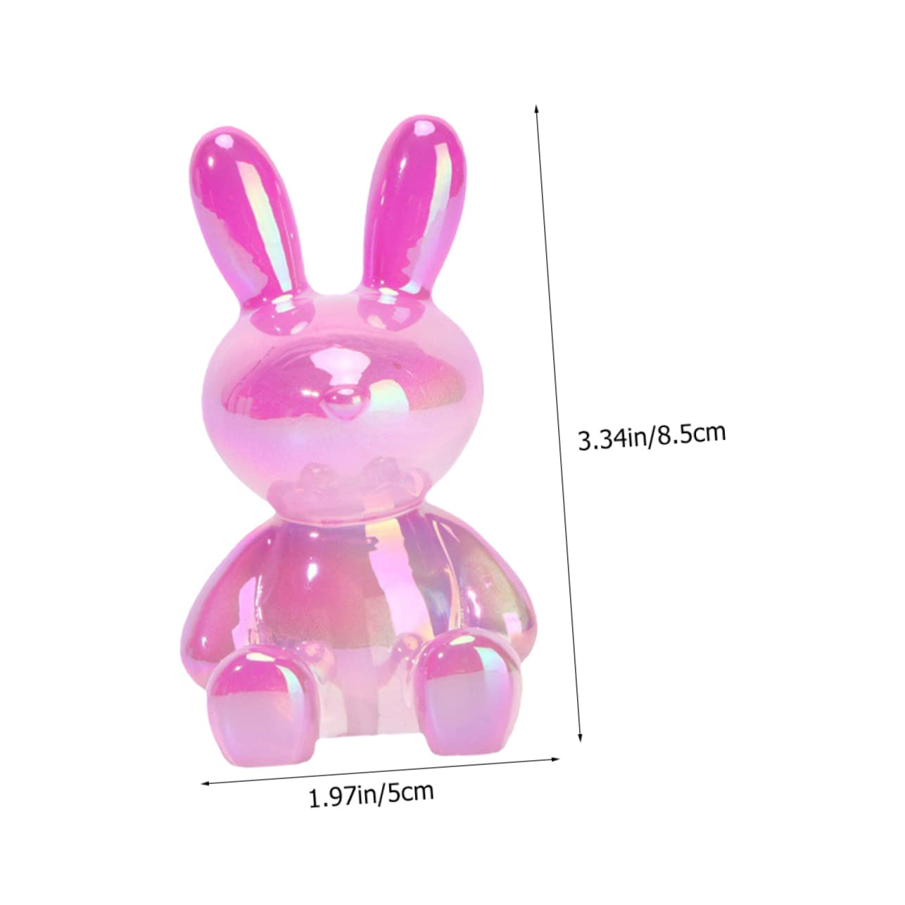 Toyvian 3pièces Ornement Résine De Lapin Transparent Moderne Figurine Décorative pour Table Décoration De Jardin Et Balcon Motif Unique Rose Pastel