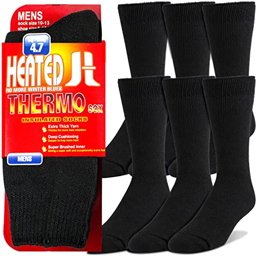 Nevend Men's Winter Thermal Boot Thick Insulated Heated Socks For Cold Weather Outdoor Activities 3 Pairs #TOP8