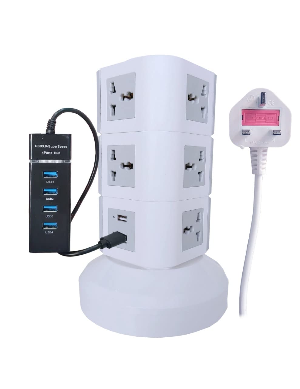 Buy Tower Extension Cord Universal Multi Power Socket 220V With USB