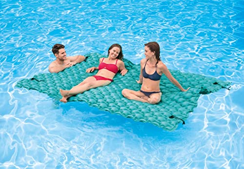 Intex 56841EU - Aufblasbare Schwimmende Luftmatratze Blau mit Kissen, Vinyl, Mehrfarbig, 290x226 cm