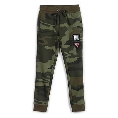 Alan Jones Clothing Boys Military Camouflage Cotton Joggers Track Pants