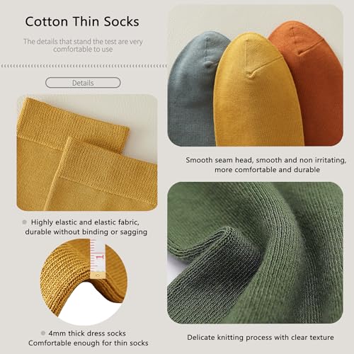 Womens Thin Cotton Socks Soft Socks for Women Above Ankle Breathable Crew Socks 6 Pack4