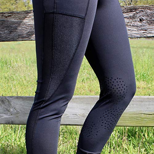 image for One Stop Equine Shop, Women's Victoria Knee Patch Tights with Phone Po