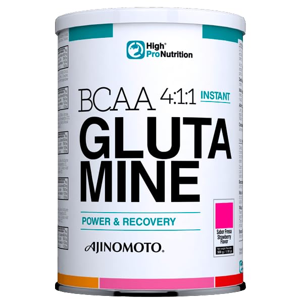 Highpro nutrition BCAA Glutamina 4:1:1|Ajinomoto|power|recovery|500 grs (Fresa)