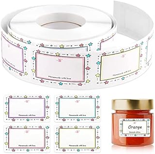 GNCLOUD 1 Roll/600 pcs Labels for Jars, Food Freezer Labels Self Adhesive Jam Jar Labels 50x30mm Sticky Labels Jar Stickers Labels for Kitchen Food Bottle Jams Containers