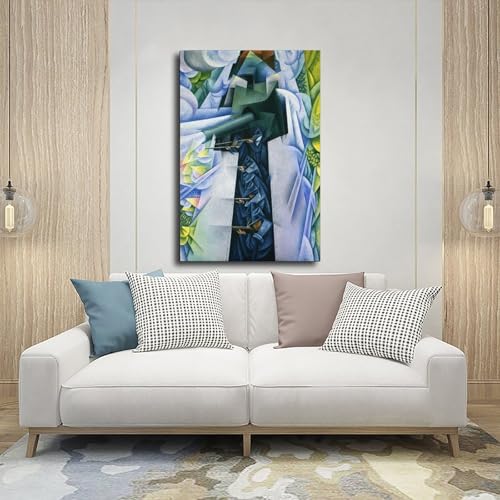 Impression sur toile train blindé Gino Severini décoration murale bureau avec cadre 30x45 cm