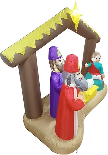 Miniatura 5 de Inflables autoinflables grandes de Navidad de 5 pies a 12 pies con luces LED, decoración navideña (reno de 6 pies)