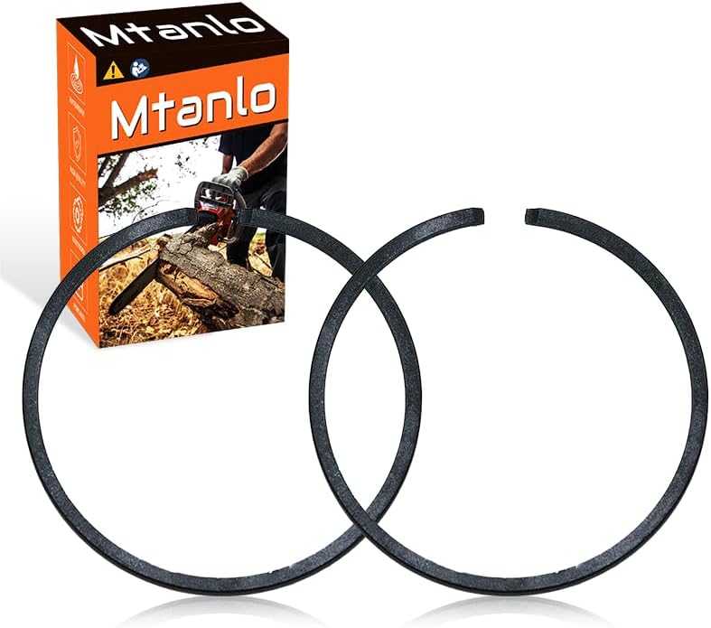 2 anillos de pistón de 1.378 in x 0.047 in para motosierra, recortadora, desbrozadora, pieza de cortacésped, tamaño del anillo 1.378 in x 0.047 in