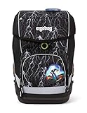 schulranzen scout alpha 5-teiliges Set: Das Set beinhaltet den Schulrucksack, einen Turnbeutel, 5 Schwarze Blitze Kletties, Federmäppchen und ein Schlampermäppchen.