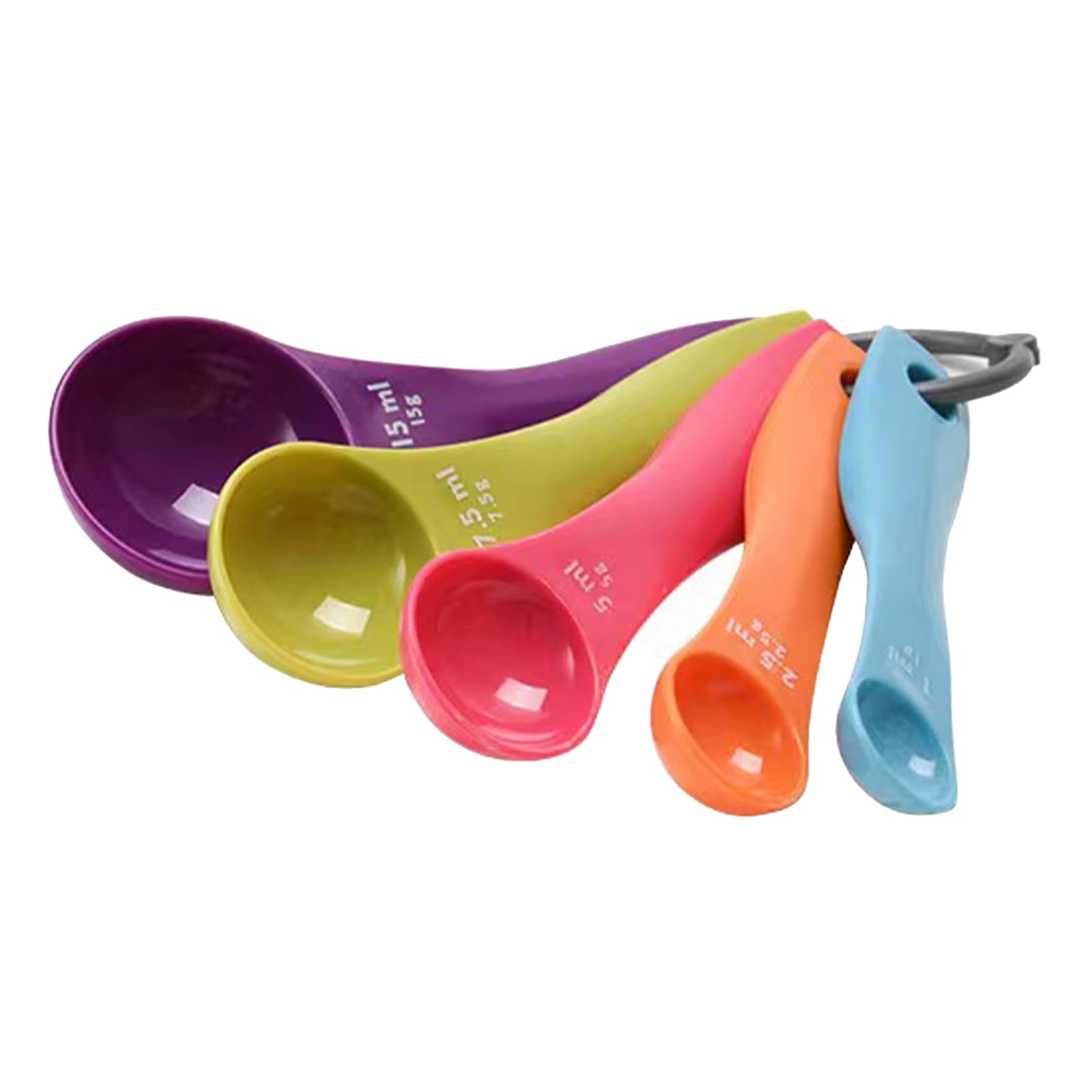 Set of 5 Dosing Spoons,Plastic Measuring Spoons,Measuring Spoon,Millilitres and Gram,Colourful,for Liquids and Solids,for Cooking & Baking, Food Prep,Medicine,Coffee, Protein Powder
