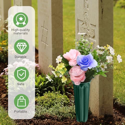 Vases de cimetière avec pointes pour fixer vos fleurs sans risque de chute - 4