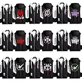 FITTD(もも) パーカー 仮面ライダー コート 長袖 パーカー フード付き服 トップス おしゃれトップス スウェットシャツ 拉式连帽衫 カジュアル 大きいサイズ メンズ プルオーバー おしゃれ 柔らかい 春 秋 冬服 ブラック 日常着 漫画服 男女兼用 (1,M/厚手)