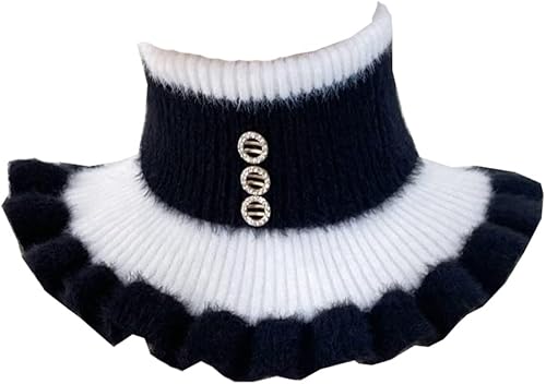 Miniatura 3 de Cuello alto Dickey a rayas de punto falso cuello falso desmontable cuello bufanda calentador de cuello para mujer