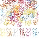 50 Stück Süße Büroklammern Bunt Büroklammern Herz katze klein Metall klammern,Bunte Tier-Lesezeichen-Clips für Dekorative Postkarten Büro Klassenzimmer