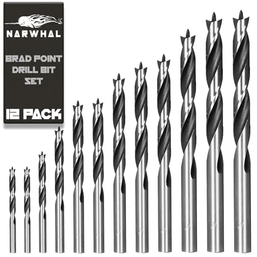 Narwhal Brad Point Wood Drill Bit Set (12 Pack with