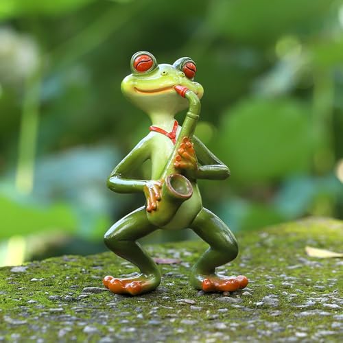Statues de grenouille pour jardin décoratives en résine résistante aux intempéries