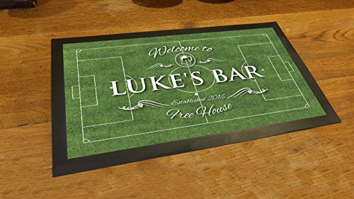 Artylicious Personalised Welcome Football Pitch Bar mat Runner Counter mat