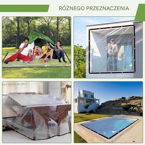 Cubierta protectora resistente a desgarros para camping y terraza con lona transparente 5