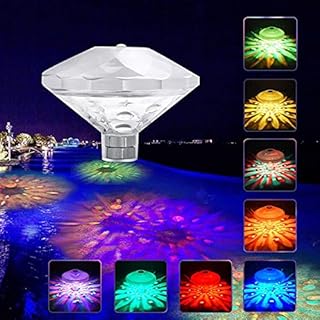 fazhongfa Swimming Pool Light Floating Pool Lights with 7 Modes Ornament Bathtub Pond Décor Underwater Waterproof Lighting Flashing Fountain Accessories Disco Pool Party Decorations