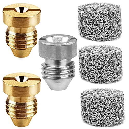 Lot de 3 buses d'orifice de canon à mousse de 1,1 mm + 3 pièces de machine à mousse 3000 psi buse à filetage universel et filtre en maille plus épaisse pour nettoyeur haute pression de lance à mousse