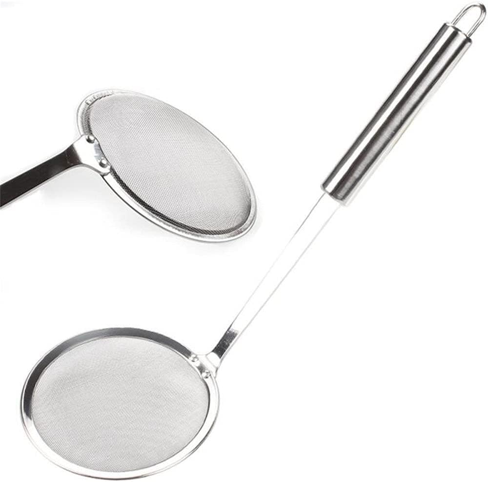2pcs Multi-Functional Hot Pot Skimmer Spoon Stainless Steel Mesh Food Strainer Skimming Grease And Foam